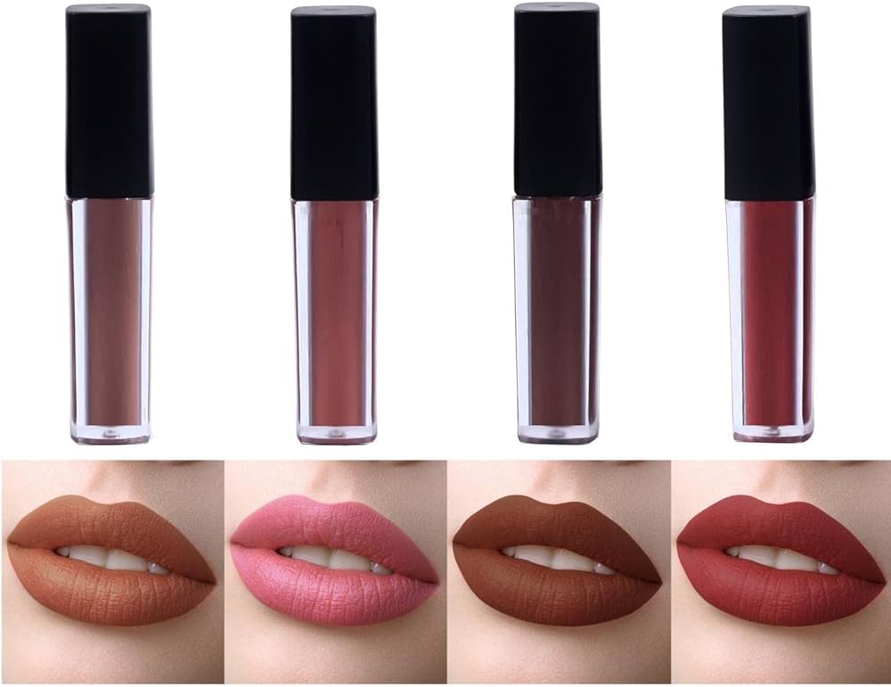 Buy LIPCHEEK - HAPPINESSINSIDE Professional Lipstick Combo Pack, Set of 4 Blushed Nude Edition Liquid Mini Lipsticks Matte Finish Online at Low Prices in India - Amazon.in