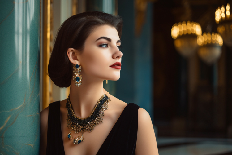 You can try this type of jewelery with black outfits