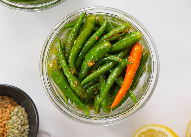 Prepare Spicy Green Chili Pickle at home, follow this simple recipe