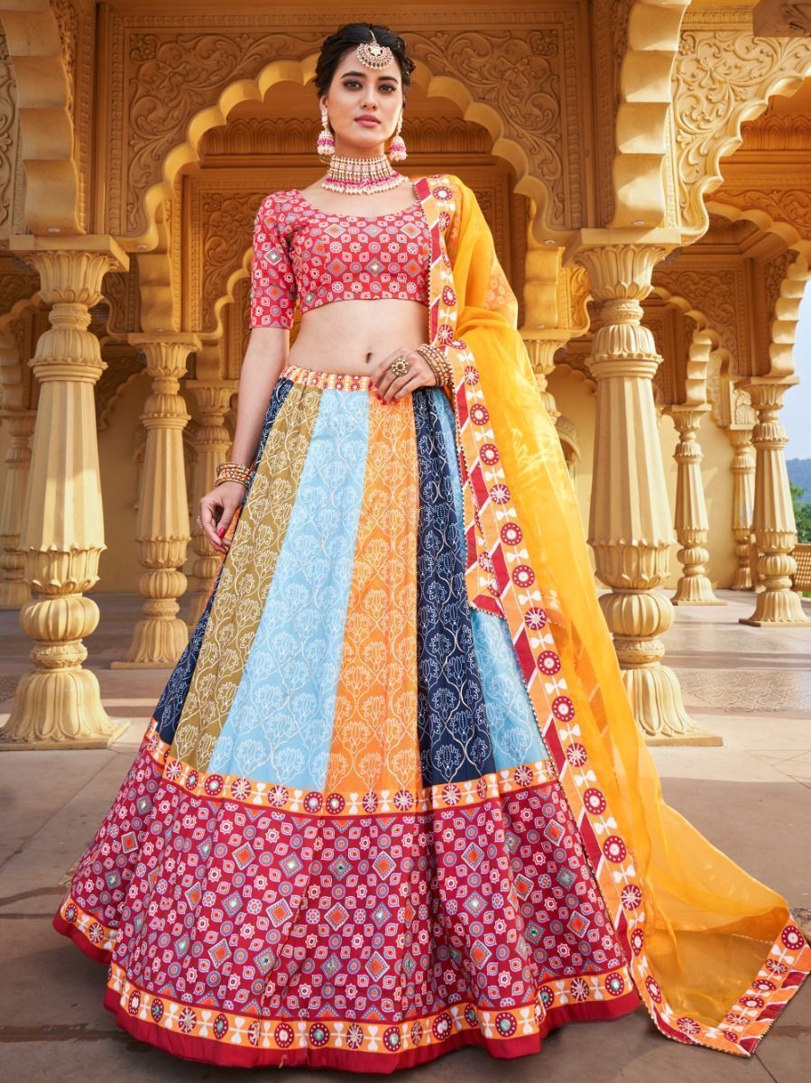You will look stylish even in a minimal look in a wedding function, silk lehengas will add charm to your look.